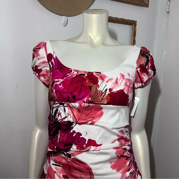 New Suzi Chin for Maggy Boutique Floral water color Dress Size 6 Petite New BB - Picture 4 of 12